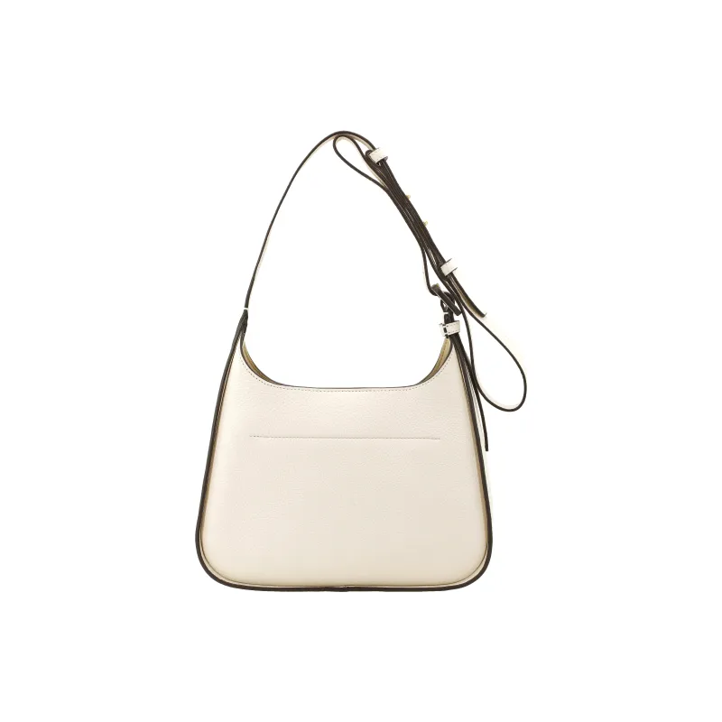 TORY BURCH Miller Leather With Suede Shoulder Bag, Handbag, Shoulder Bag, Crossbody Bag Trumpets Women's Ivory White-4