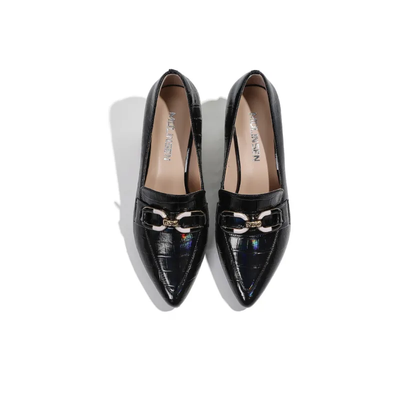 Mulinsen Loafers 6cm Women's Black-1