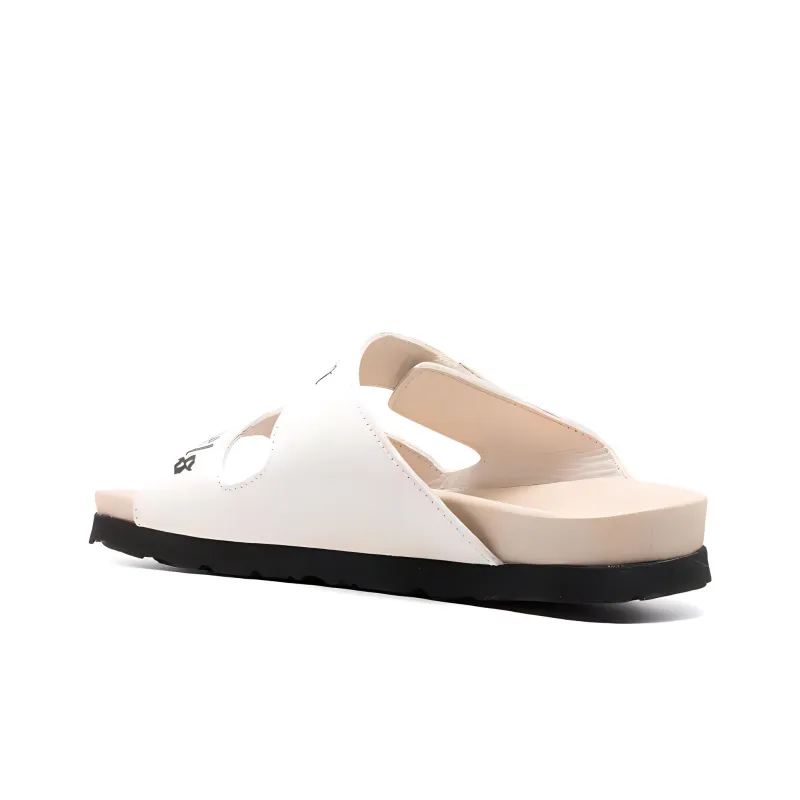 PALM ANGELS Logo print Leather Flat Sandals Women's-3