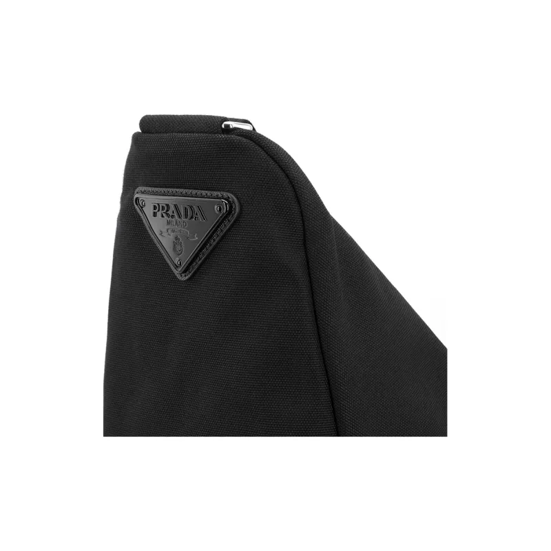 PRADA Canvas Triangle Bag Black-8