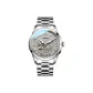 Silver Case with Gray Dial, Steel Band, Ecru Box, and Leather Strap