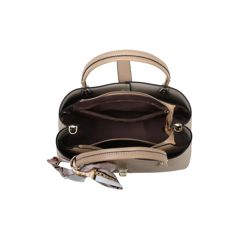 MILLIE'S Cow Leather With Synthetic Leather One Shoulder Handbag Regular Women's Apricot/Blue-5