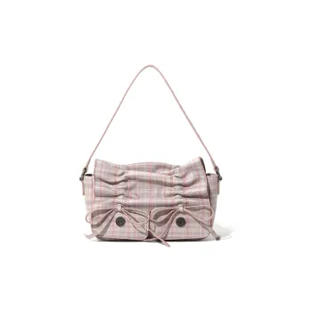 MASTER CANVAS Leather Crossbody Bags Shoulder Bags Women's Pink Plaid