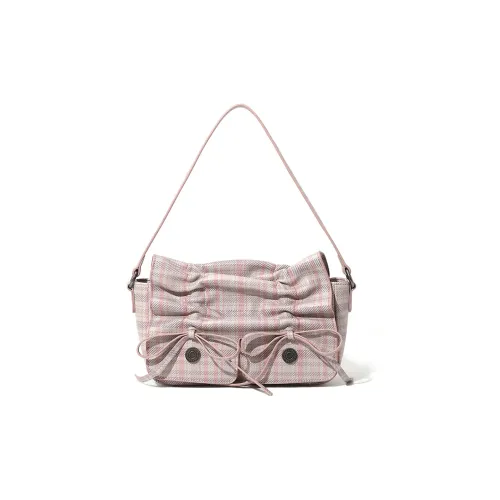 MASTER CANVAS Leather Crossbody Bags Shoulder Bags Women's Pink Plaid
