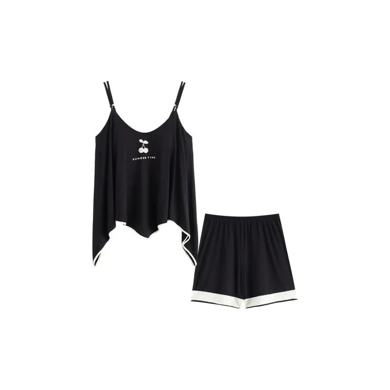Dream Heart Pajama Set Women's Black-0