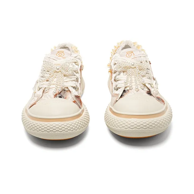 OLD ORDER Coverage Wear Resistant Slip Resistant Low Top Canvas Shoes Unisex White-2
