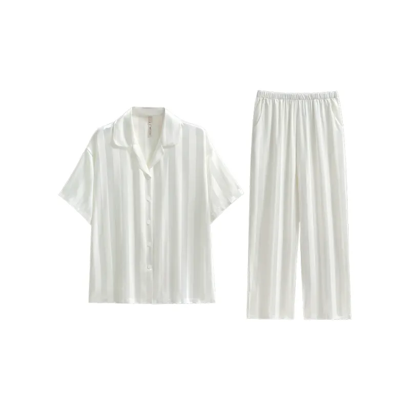 Yue Nei Pajama Set Women's Elegant White-0