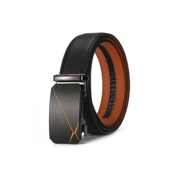Lanza Genuine Leather Automatic Buckle, Business High End Cow Split Leather Belts Men's Width 3.5cm
