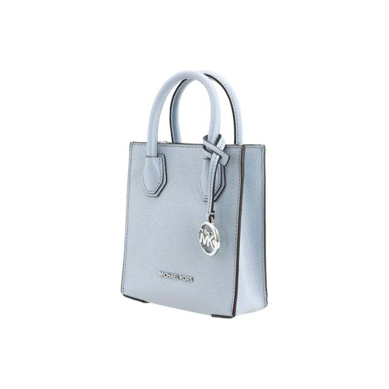 MICHAEL KORS Mercer Leather Tote Bag, Shopping Bag, Portable Crossbody Bag, Shoulder Bag Women's Blue-2