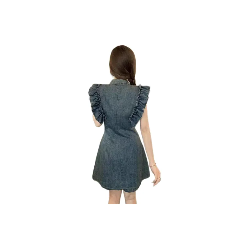 Wbwq Casual Suit Women's Denim Blue-4