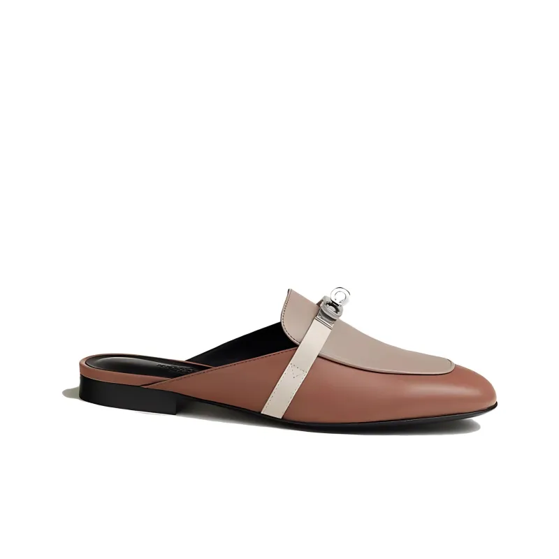 HERMES Closed Toe Slippers Women's Pearlescent Rose-1