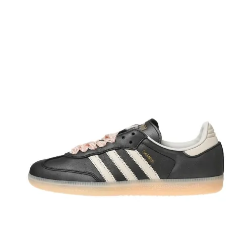 Adidas Samba OG Black Pink Ribbon Laces Women's