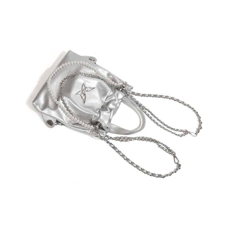 NATTY PU Backpack Small Size Women's Silver-10