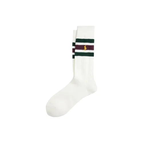 Polo Ralph Lauren SS24 Knee-High Socks Men's 1 Pack White Green