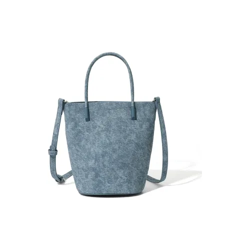 MASTER CANVAS Fabric Tote Bucket Bag One Shoulder Handbag Medium Size Women's Blue Pink