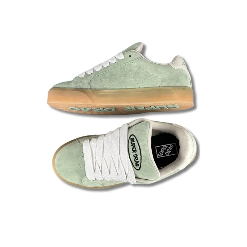 LuzaoT SUPER DRAG Anti Slip Wear Resistant Low Top Skateboard Shoes Women's Mustard Green-2
