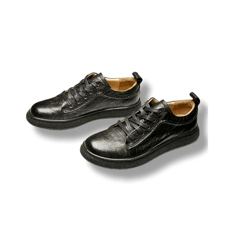 Brounvanm Men's Casual Shoes Men Low Top Black/Brown-7