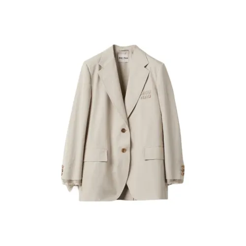 MIU MIU Business Suits Coats Unisex Lime Gray Stone