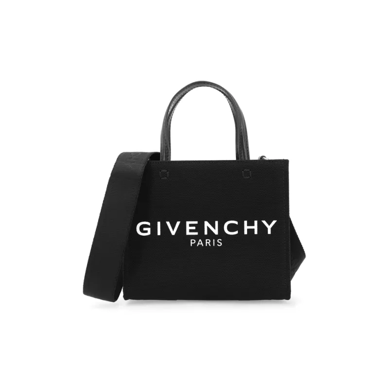 Givenchy Mini G Tote Shopping Bag In Canvas Black-1