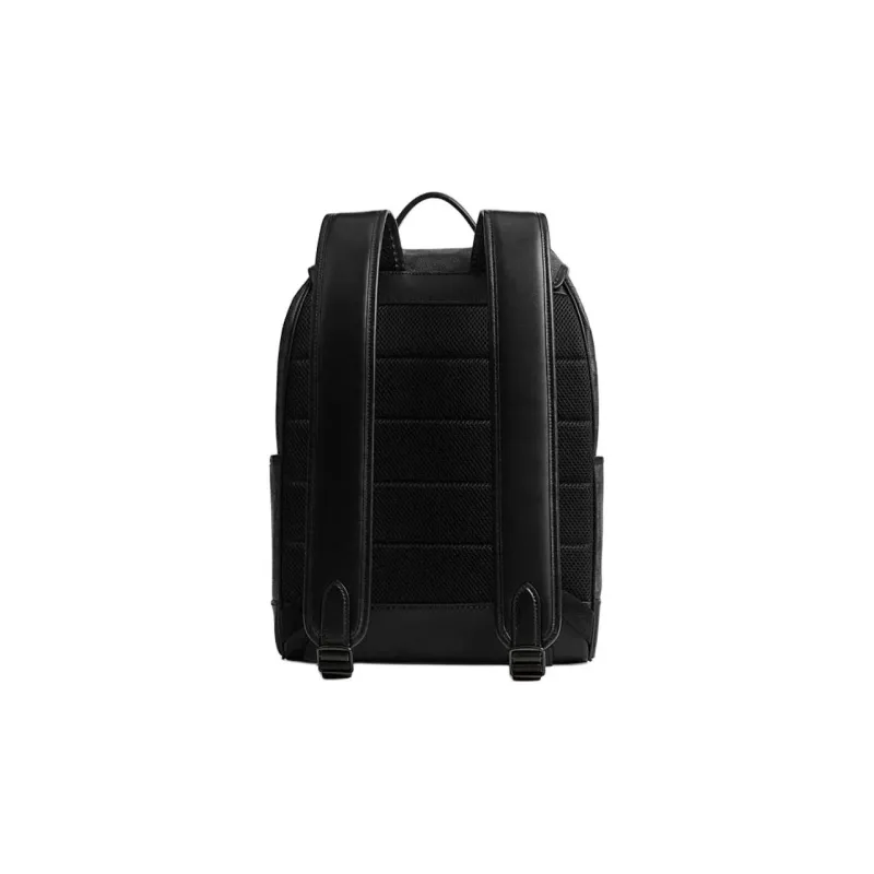 COACH League Artificial Leather Cow Leather Patchwork Fabric With Leather Backpack Large Size Men's Charcoal Gray-2