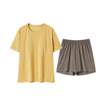 Close-fitting Areas Pajama Set Women's Image Color