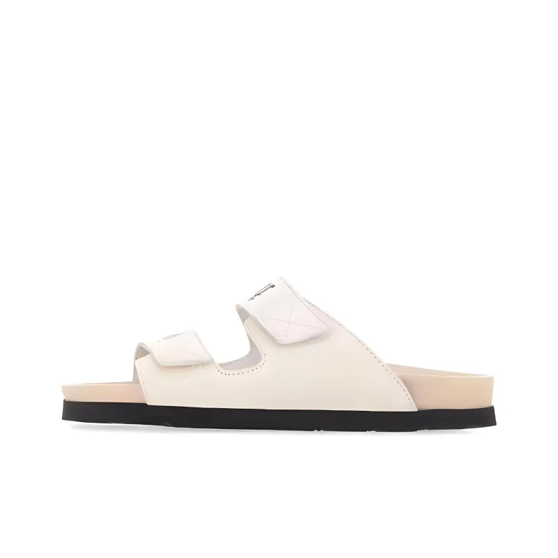 PALM ANGELS Logo print Leather Flat Sandals Women's-0