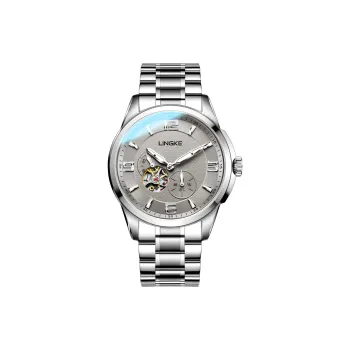 LINGKE Automatic Mechanical Movement Watch Men's Watches White Dial