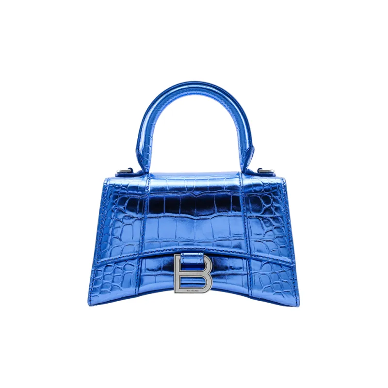Balenciaga Hourglass Calfskin Handbag Shoulder Bag Crossbody Bag Women's Blue-1