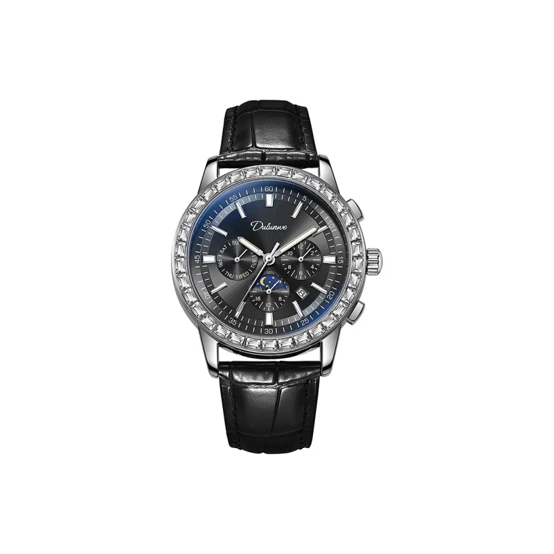 Dulunwe Automatic Mechanical Movement Cowhide Strap Watch Men's Watches Blue Dial-4