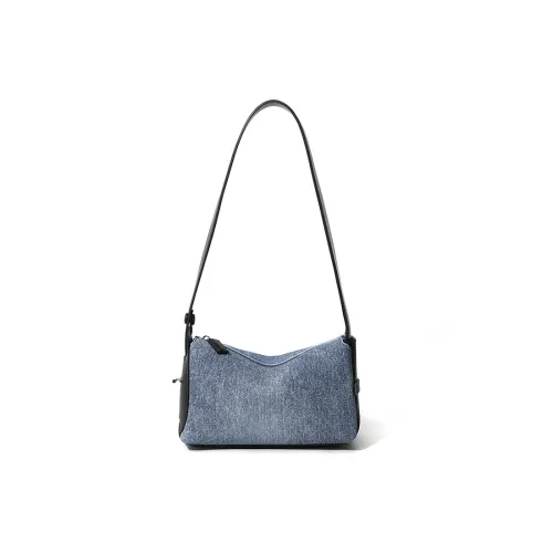 MASTER CANVAS Fabric Tote Bag, Shoulder Bag Women's Denim Blue