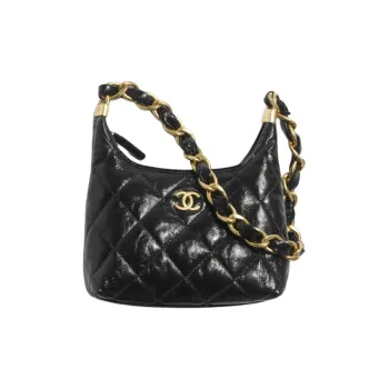 CHANEL Lambskin Hobo Bag, Handbag, Shoulder Bag Trumpets Women's Black