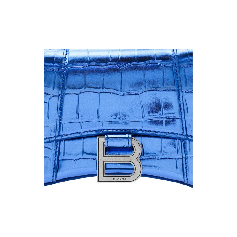 Balenciaga Hourglass Calfskin Handbag Shoulder Bag Crossbody Bag Women's Blue-7