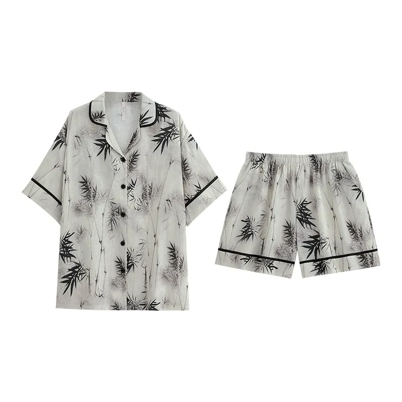 Yue Nei Pajama Set Women's Ink Wash Bamboo-0
