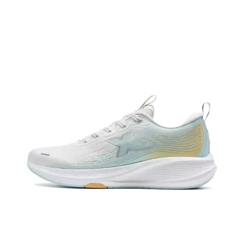 XTEP Running Shoes Women's Low-Top Sail White/Cloud Water Blue/Soft Pink Orange