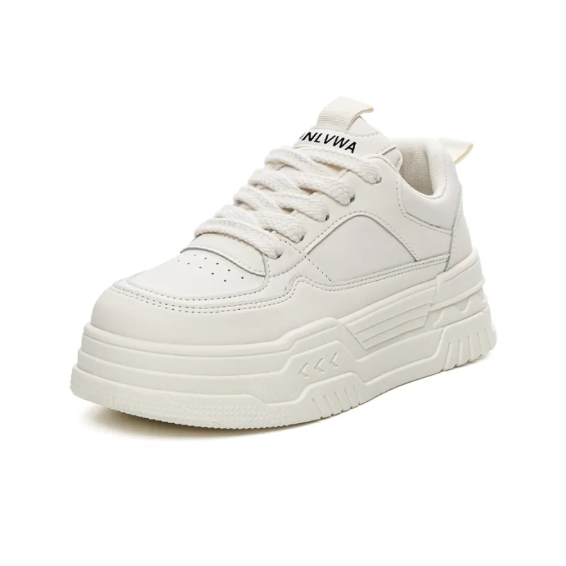 JNLVWA Anti-Slip Wear-Resistant Lightweight Breathable Height Increasing Low-Top Skateboard Shoes Women's-0