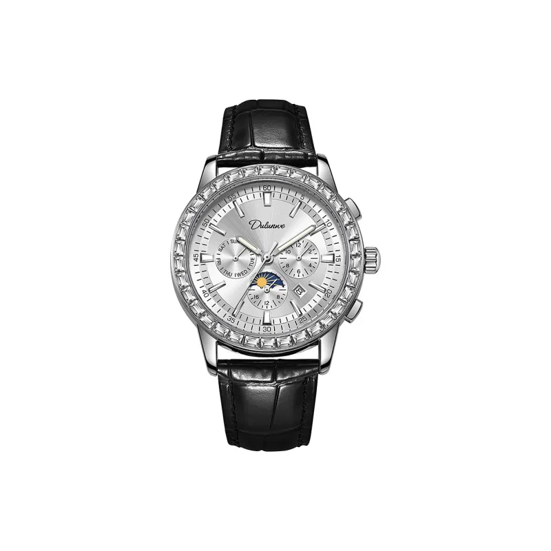 Dulunwe Automatic Mechanical Movement Cowhide Strap Watch Men's Watches Blue Dial-1