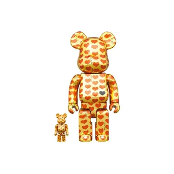 BE@RBRICK X Hide X Japan Yellow Heart Gold
