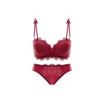 Flowers In Water Underwear Set Women's Burgundy