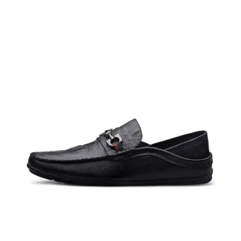Bull charm Gommino Loafers Men Blue Gray