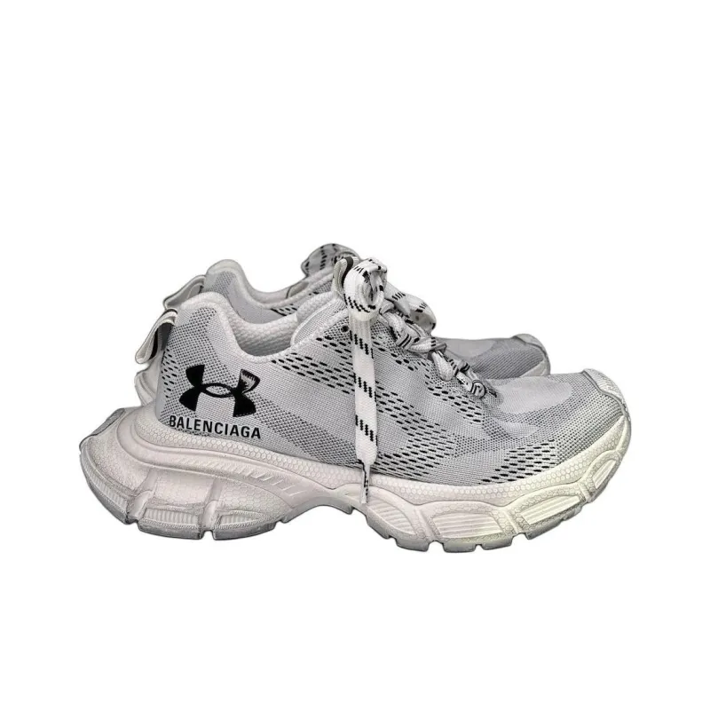 Balenciaga x Under Armour 3XL Anti-Slip Wear-Resistant Low-Top Casual Shoes Unisex White Black-2