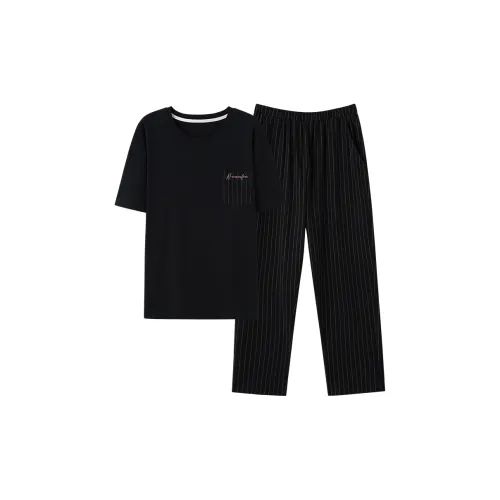 Mulong Family Pajama Set Men's Black