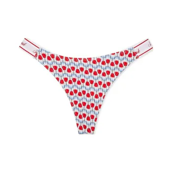 Victoria's Secret PINK LOGO COTTON HIGH-LEG THONG PANTY / OWPP Underpants Women's 1 Pack Optical White