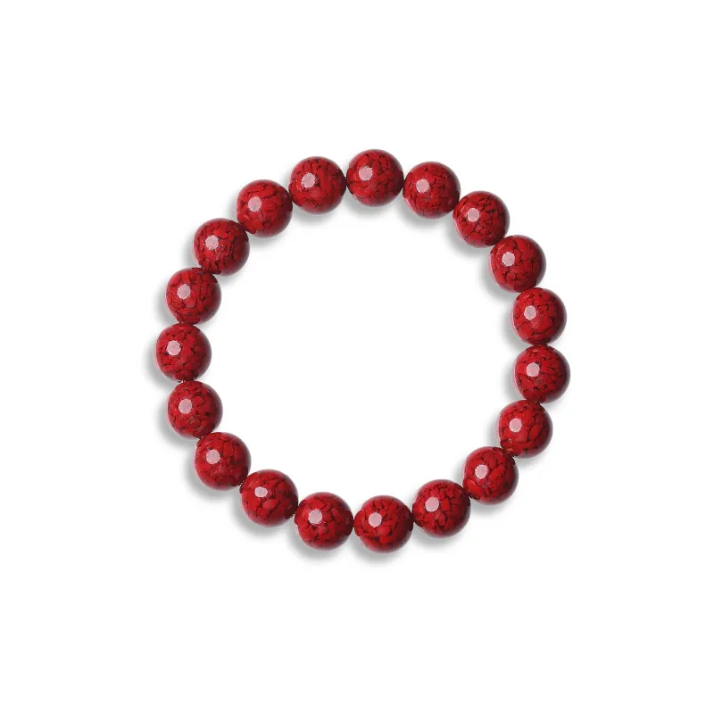 Gu He Reconstructed Cinnabar Jade Bracelets Unisex-5