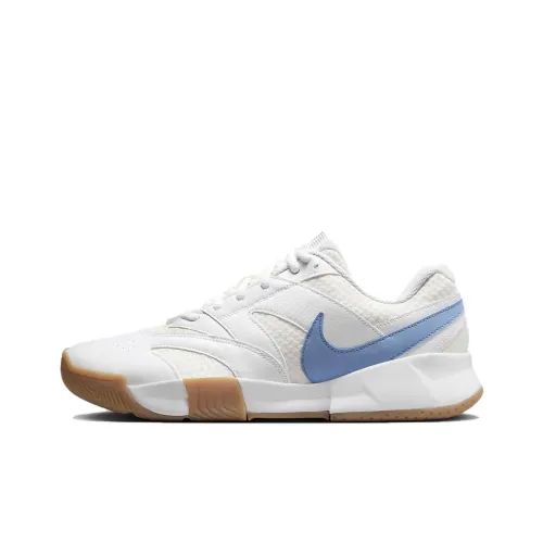 Nike Court Lite Tennis Shoes Men Low-Top White Sail White Rubber Light Brown Light Blue