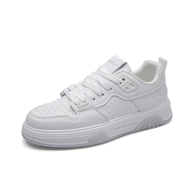 MEXICAN Anti Slip Wear Resistant Low Top Skateboard Shoes Men's White-1
