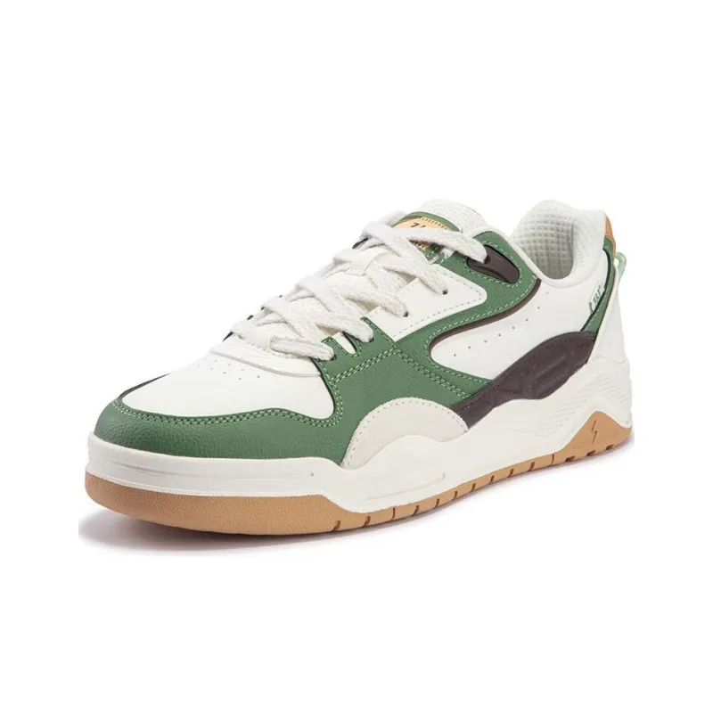 361° Style Burning 4 Anti Slip Wear Resistant Low Top Skateboard Shoes Men's White Green-1