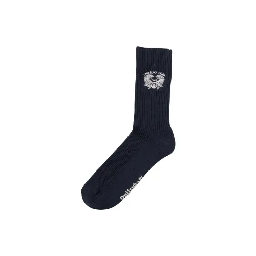 Onitsuka Tiger Mid-Calf Socks Unisex 1 Pack Navy Blue