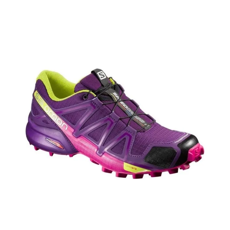 SALOMON Speedcross 4 Cushioned Anti Slip Wear Resistant And Water Resistant Low Top Trail Running Shoes Women's Purple-2