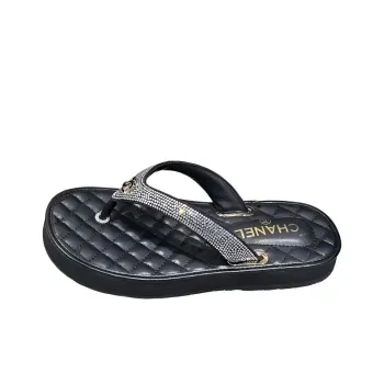 CHANEL Flip Flops Women's Black