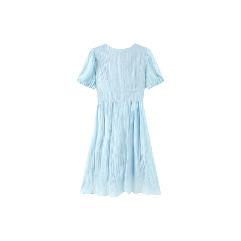 ZCDECO Short Sleeved Dress Women's Lake Blue-1